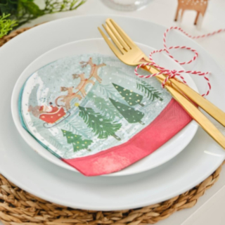 Joulun lumipallo servetit