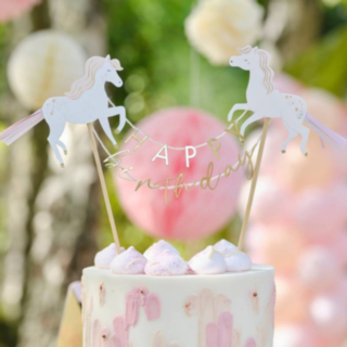 Yksisarvinen Happy Birthday Kakkukoriste