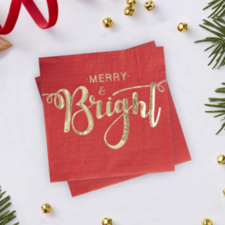 Merry & Bright -servetit, punakultaiset