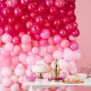 Ilmapalloseinä DIY Liukuvärjätty Pinkki