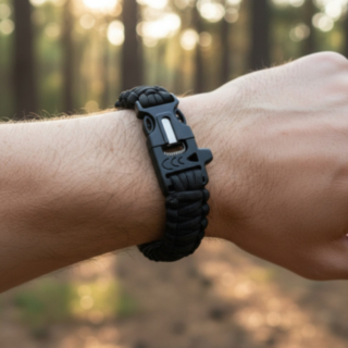 Paracord Survival Ranneke Musta
