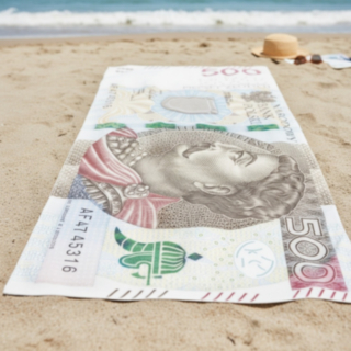 500 Puolan Zlotyn Seteli Rantapyyhe