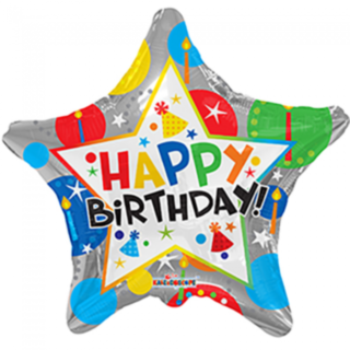 Happy Birthday Tähtifoliopallo