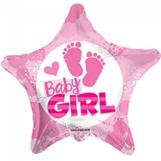 Baby Girl Tähtifoliopallo Vaaleanpunainen