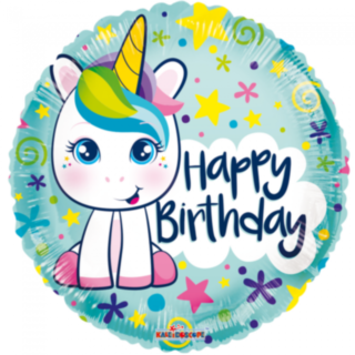 Happy Birthday -yksisarvisfoliopallo