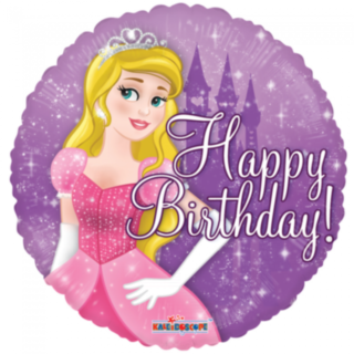 Pyöreä Happy Birthday Prinsessa Foliopallo