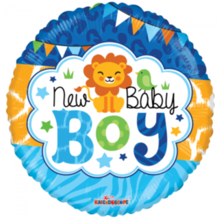 Pyöreä New Baby Boy Foliopallo Vaaleansininen