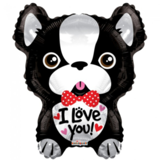 Ranskanbulldoggi I Love You Folioilmapallo
