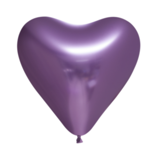 Violetit sydämenmuotoiset kromi-ilmapallot