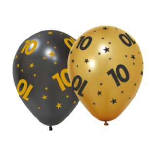 10-vuotis Golden Celebrations Lateksipallot