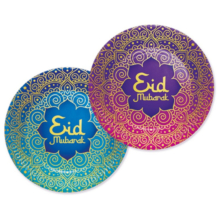 Eid Mubarak Paperilautaset Violetti/Sininen