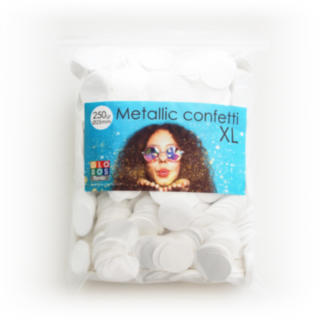 Pyöreä Konfetti Metallinen Valkoinen