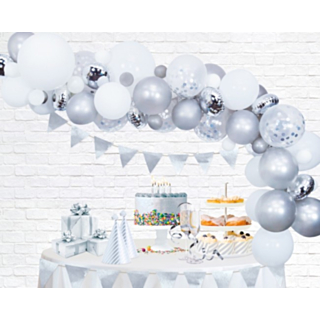 Ilmapallokaari DIY Hopea