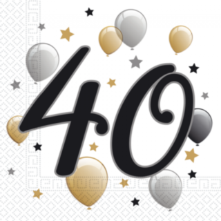 40-vuotisjuhlan servetit