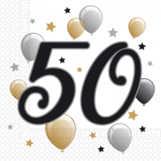 50-vuotissyntymäpäivän servetit