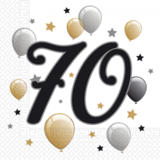 70-vuotisjuhlien servetit
