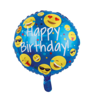 Pyöreä Happy Birthday Emojit Foliopallo