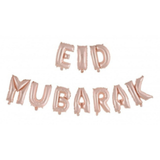 Ruusukultaiset Eid Mubarak -foliopallot
