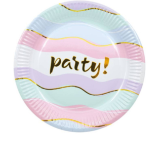 Party-lautaset pastelli/kulta
