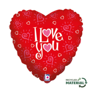 Sydän I Love You Foliopallo Punainen