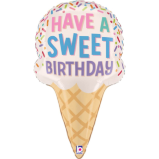 Jäätelötötterö Happy Birthday Folioilmapallo
