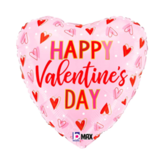 Happy Valentines Day Sydän Foliopallo Vaaleanpunainen