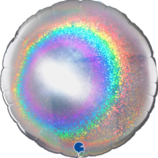 Pyöreä Foliopallo Holografinen Hopea
