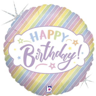 Happy Birthday Pastellisateenkaari Foliopallo