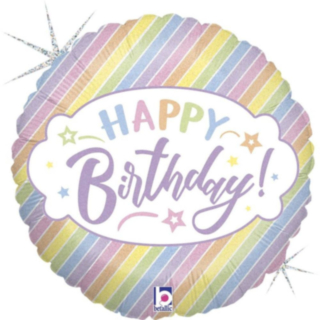 Happy Birthday Pastellisateenkaari Foliopallo