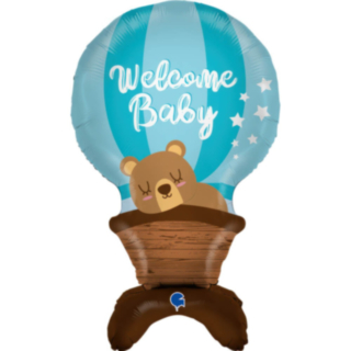 Welcome Baby Ilmapallo Nalle Folioilmapallo Sininen
