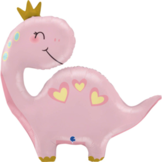 Dino Kruunu Folioilmapallo Vaaleanpunainen