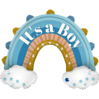 It's A Boy Sateenkaari Foliopallo Vaaleansininen