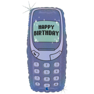 Retro Puhelin Happy Birthday Folioilmapallo
