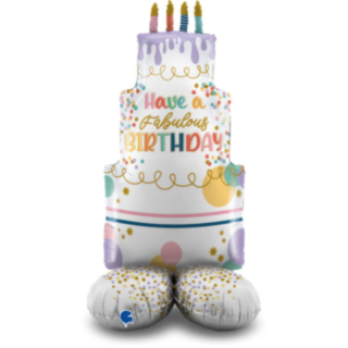 Seisova Kermakakku Happy Birthday Folioilmapallo