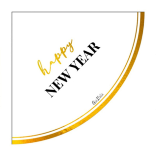 Happy New Year Clock Lautasliinat