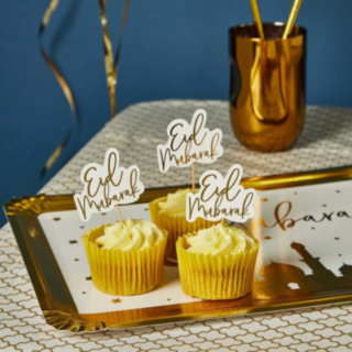 Eid Mubarak Ruokatikut Valkoinen/Kulta
