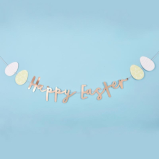 Ruusukultainen Happy Easter -kirjainnauha