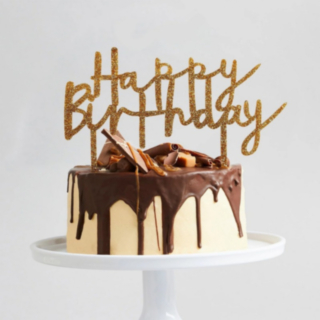 Happy Birthday Akryyli Kakunpäällinen Kulta