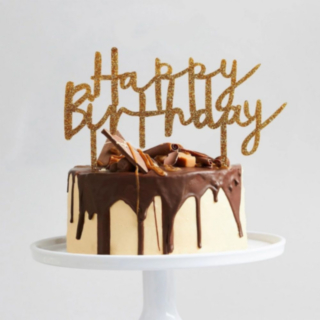 Happy Birthday Akryyli Kakunpäällinen Kulta