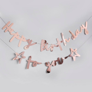 Happy Birthday To You Kirjainnauha Ruusukulta