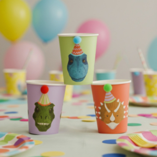 Dinosaur Party Pahvimukit