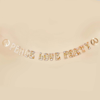 Peace Love Party Kirjainnauha
