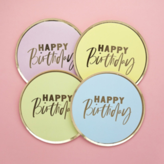 Happy Birthday Paperilautaset Pastelli