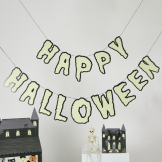 Pimeässä Hohtava Happy Halloween Koristenauha