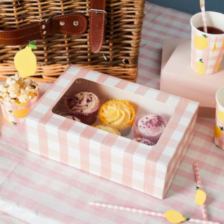 Gingham Pastelli Cupcake Laatikko