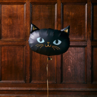 Halloween Kissa Foliopallo Musta/Kulta