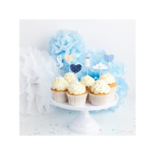 Babyshower vaaleansiniset cocktailtikut