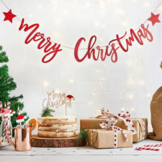 Kimalle Merry Christmas Kappanauha Punainen