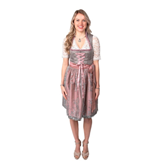 Dirndl Jaquard Harmaa/Roosa