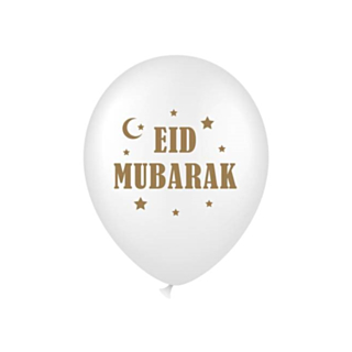 Eid Mubarak Ilmapallot Valkoinen/Kulta